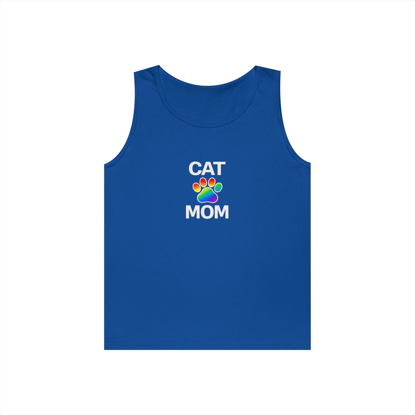 Pride Cat Mom Unisex Heavy Cotton Tank Top (8 Colors)