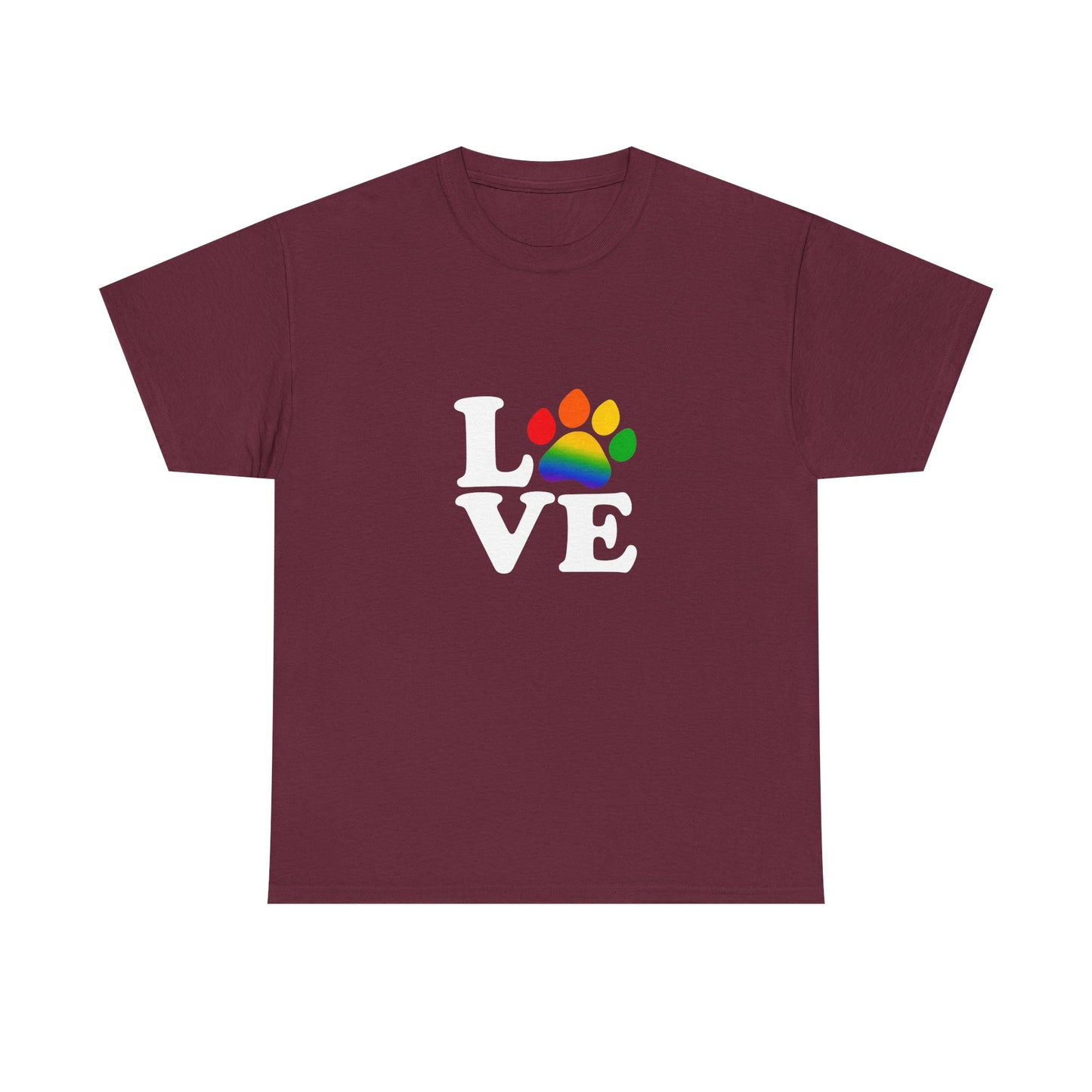 Pride Love Paw Heavy Duty Unisex Tee Sizes Small - 5XL (11 colors)
