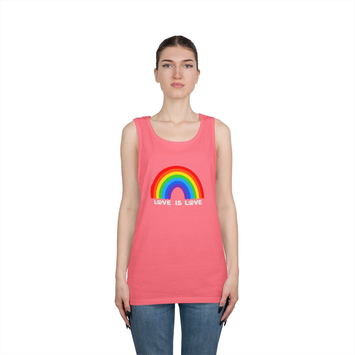 Pride Love Is Love Unisex Heavy Cotton Tank Top