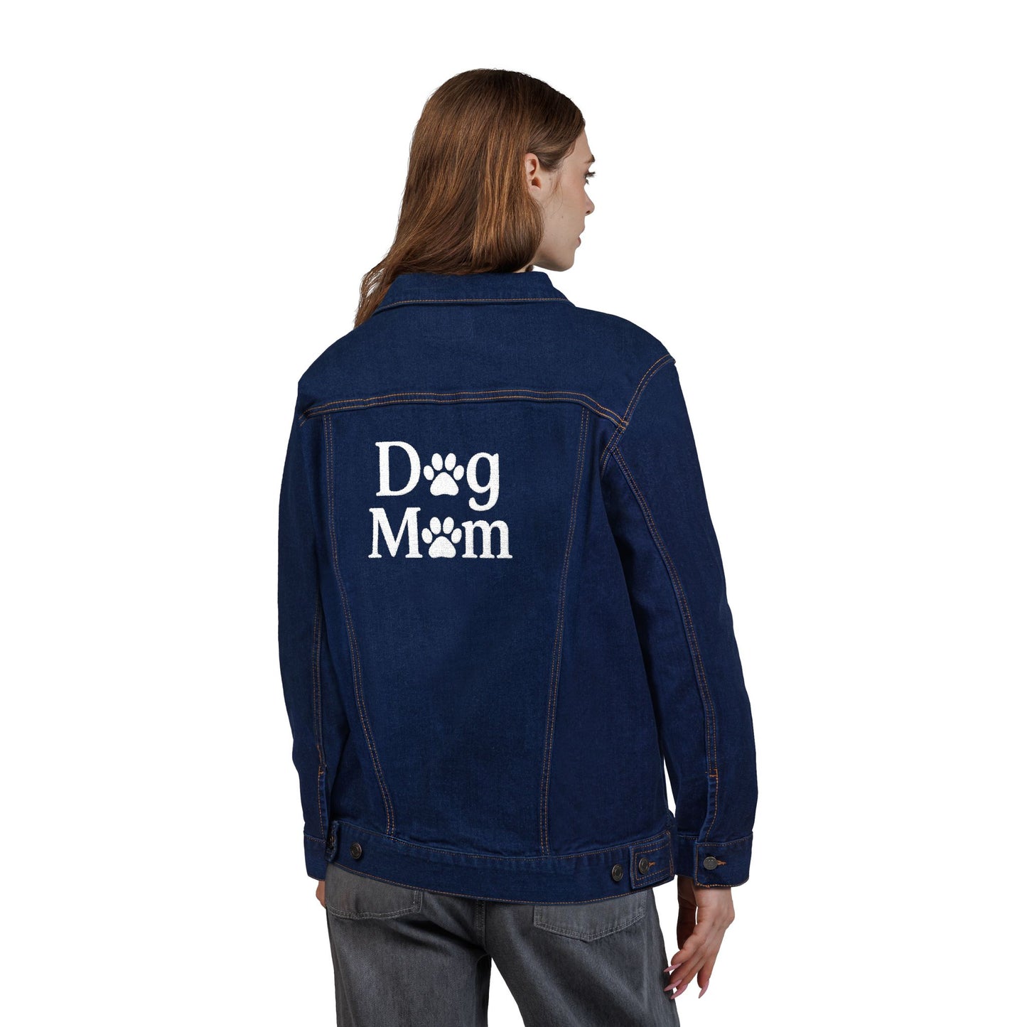 Embroidered Dog Mom Denim Jacket Sizes Small - 2XL (2 colors)