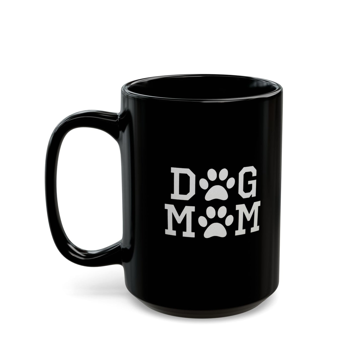 Dog Mom Black Mug
