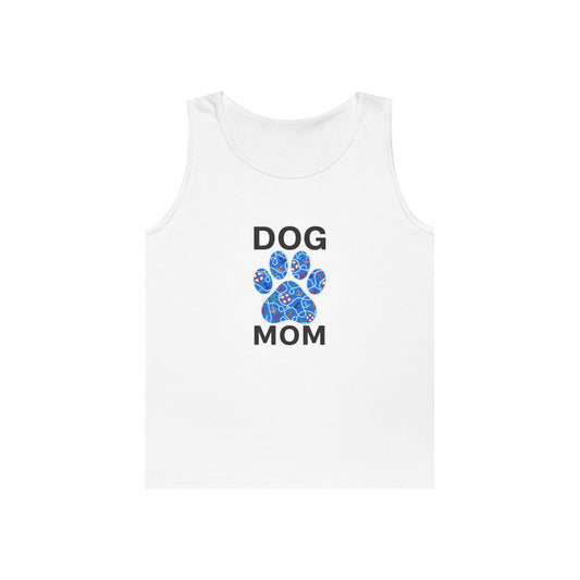Dog Mom Sailor Paw White Unisex Heavy Cotton Tank Top