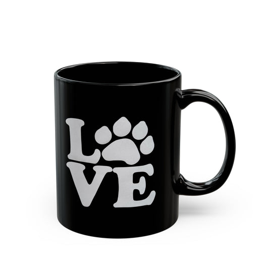 Love Paw Black Mug
