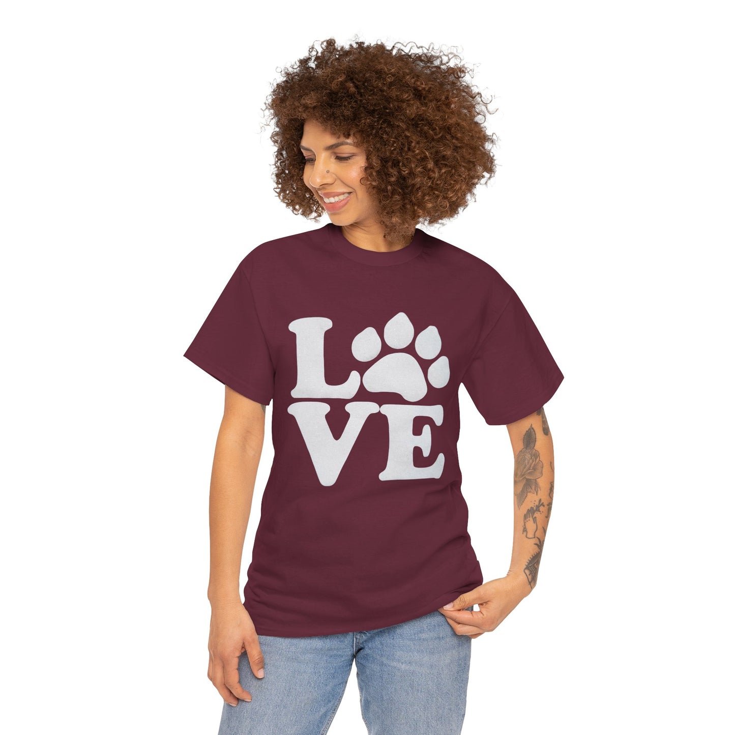 Love Paw Heavy Duty Unisex Tee Sizes Small - 5XL (11 colors)