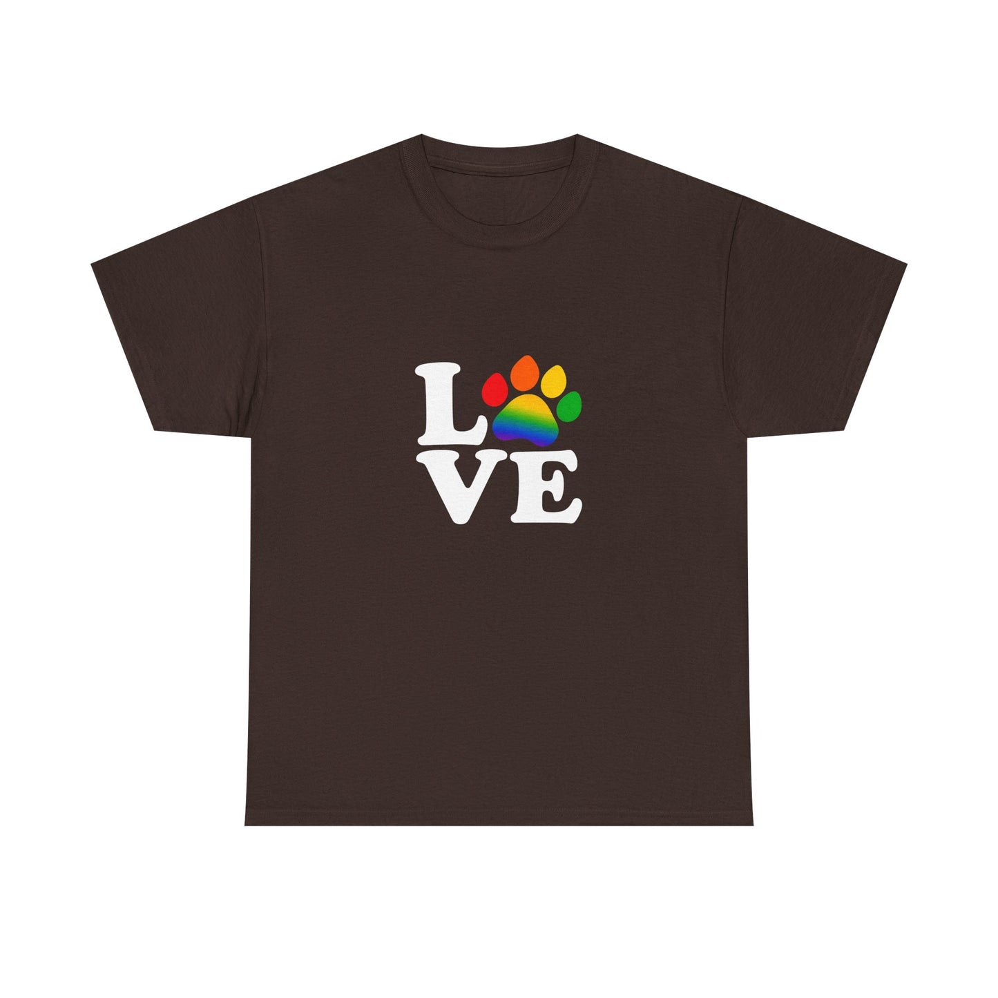 Pride Love Paw Heavy Duty Unisex Tee Sizes Small - 5XL (11 colors)