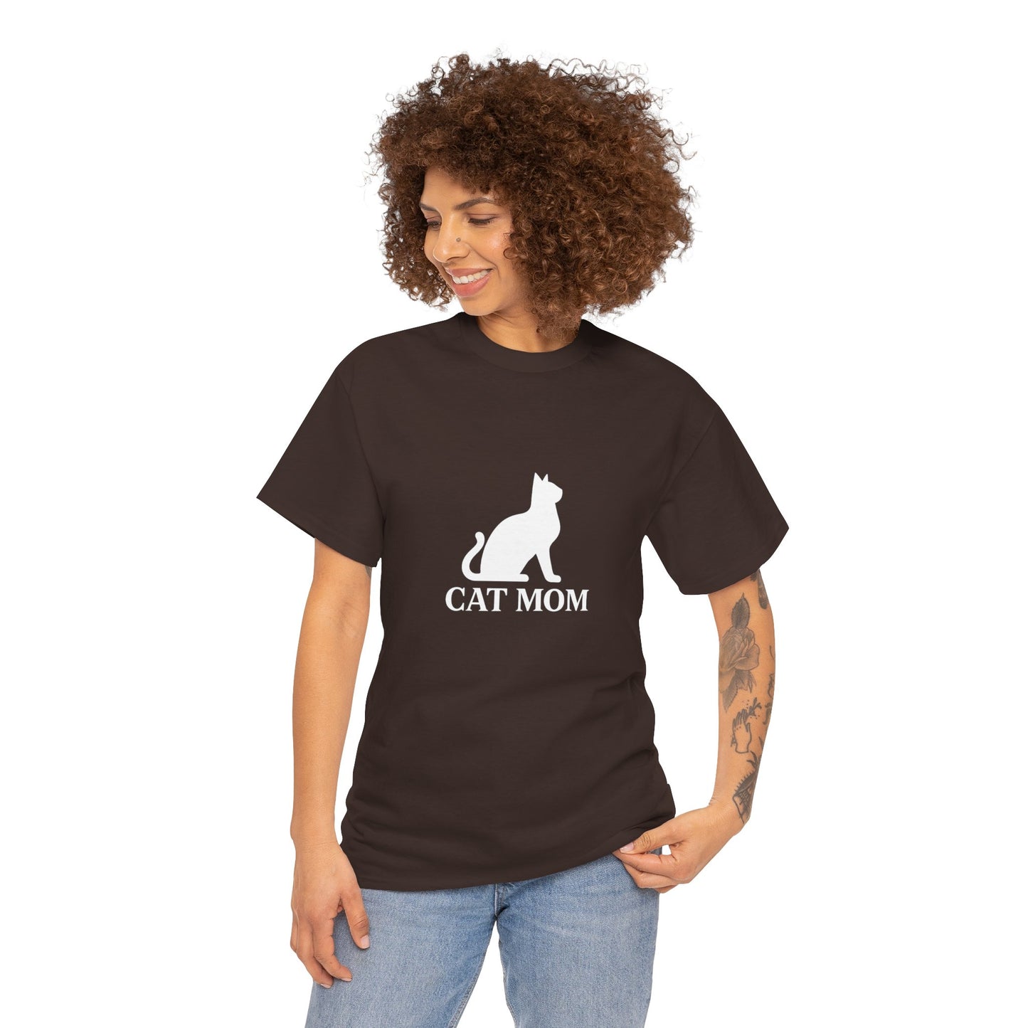 Cat Mom With Cat Heavy Duty Unisex Tee Sizes Small - 5XL (11 colors)