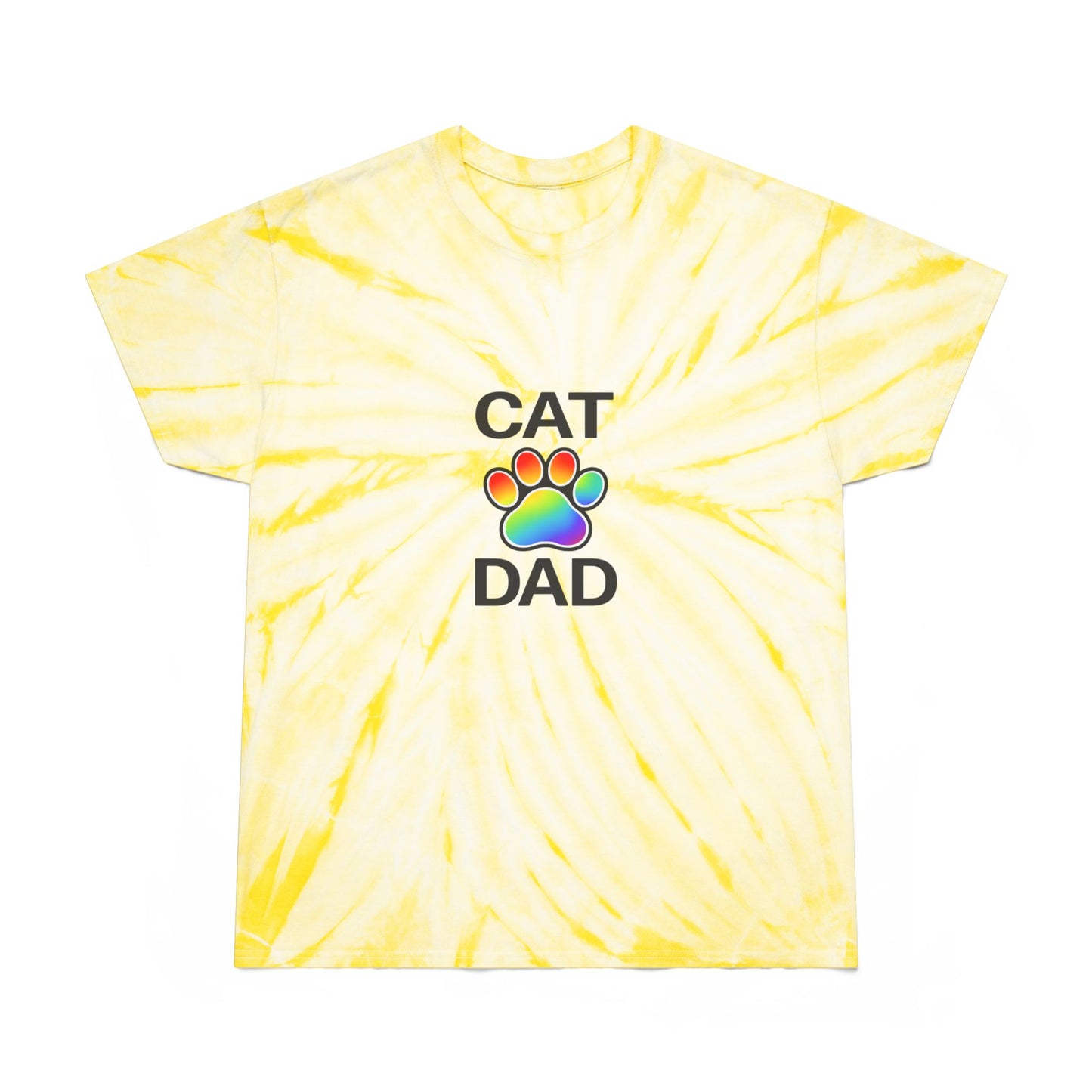 Pride Cat Dad Color Blast Tie-Dye Tee Sizes Small - 2XL (3 colors)