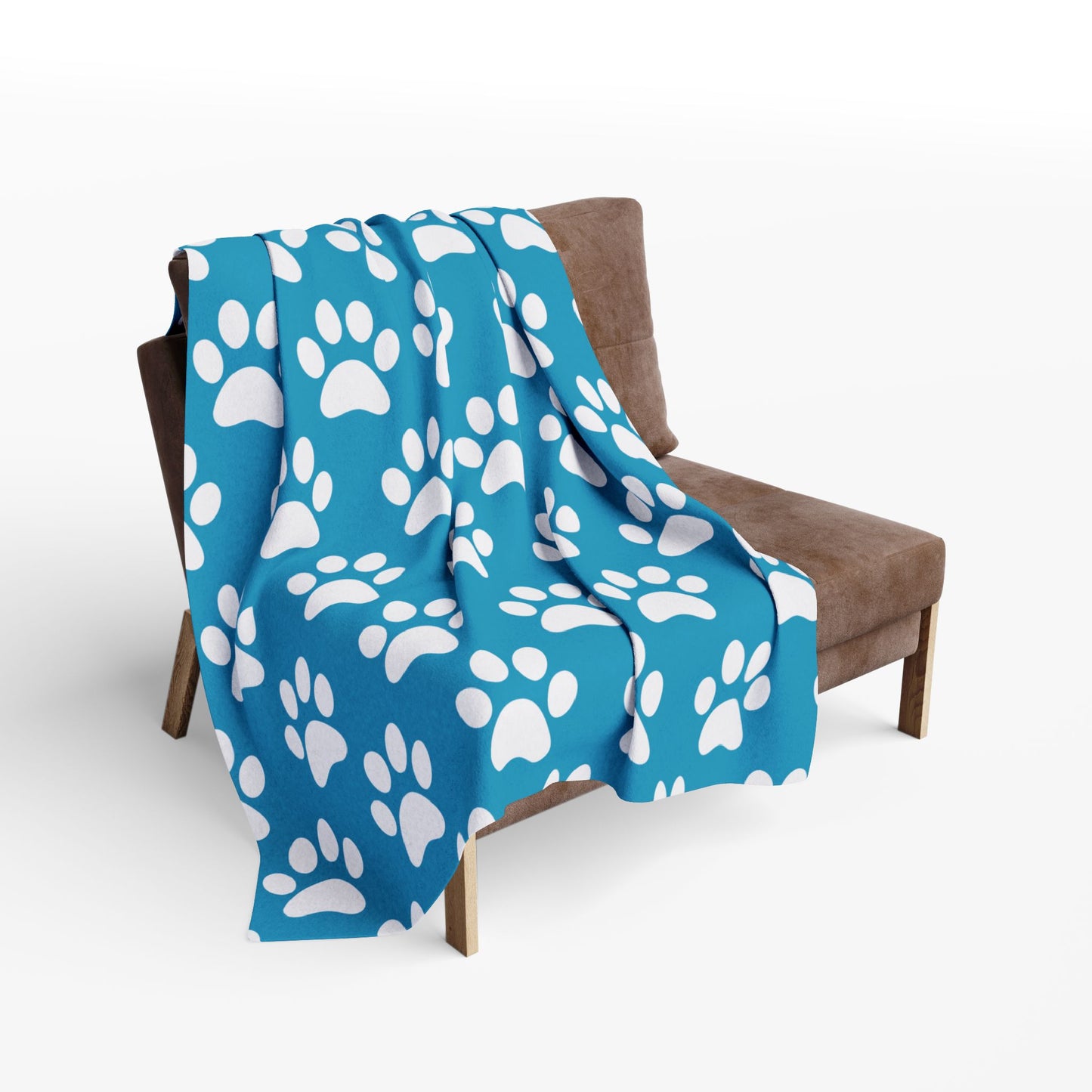 Cozy Paw Print Arctic Fleece Dog Blanket