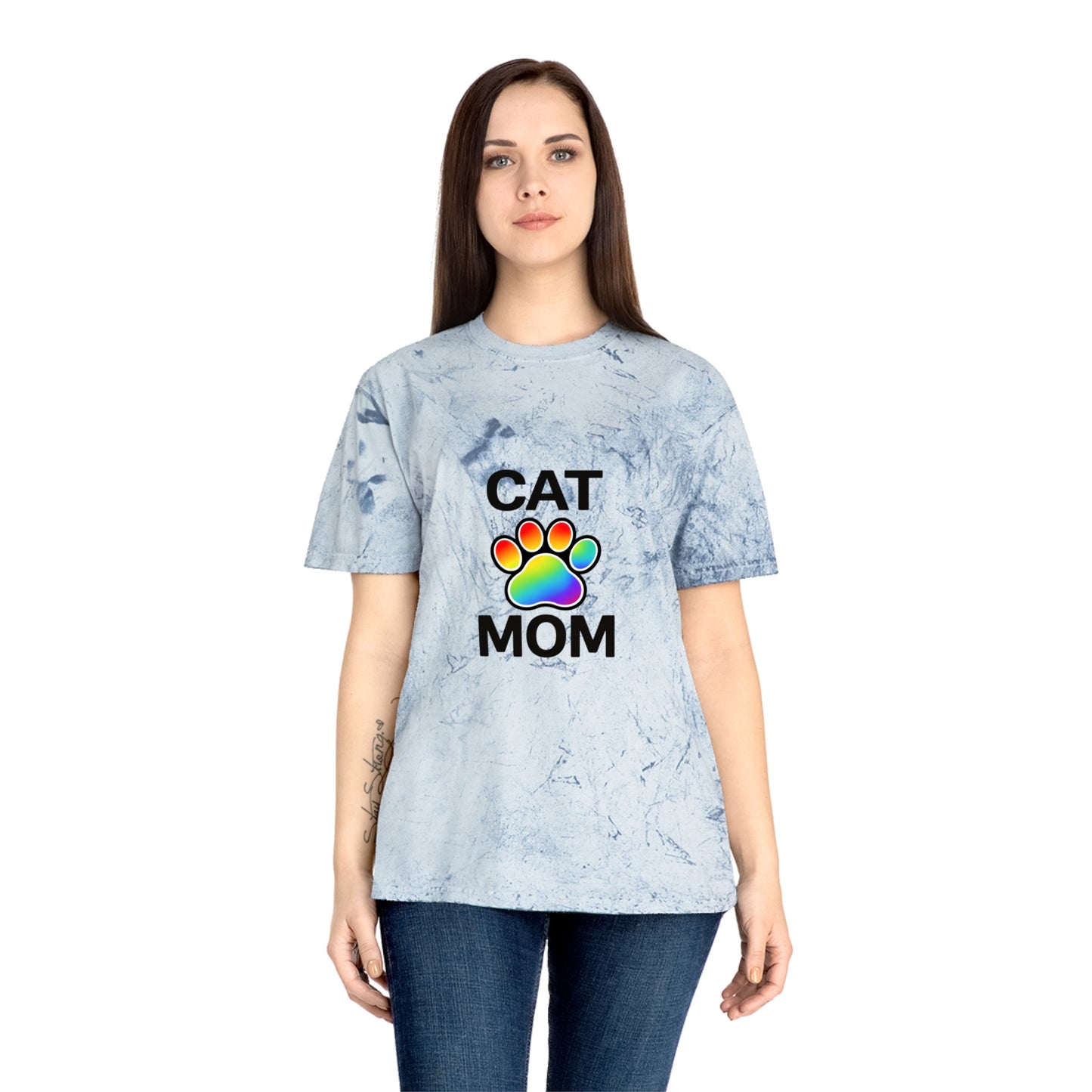 Pride Color Blast Cat Mom Tee Sizes Small - 3XL (4 Colors)
