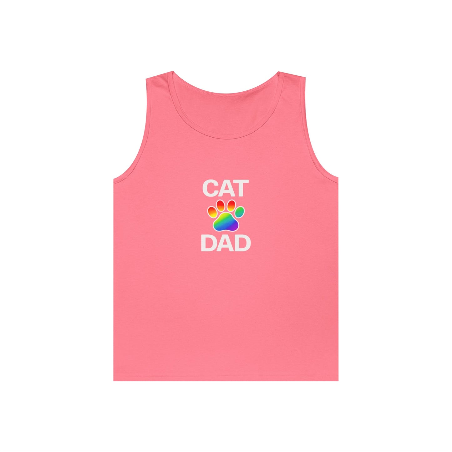 Pride Cat Dad Unisex Heavy Cotton Tank Top (9 Colors)