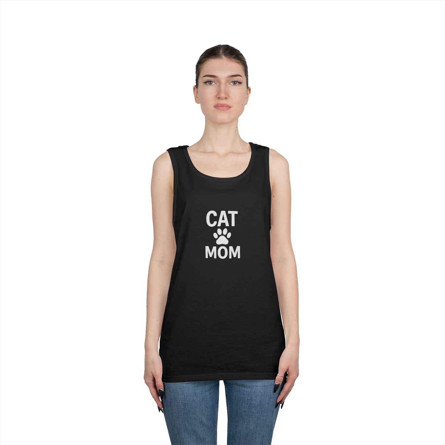 Cat Mom Unisex Heavy Cotton Tank Top (9 colors)