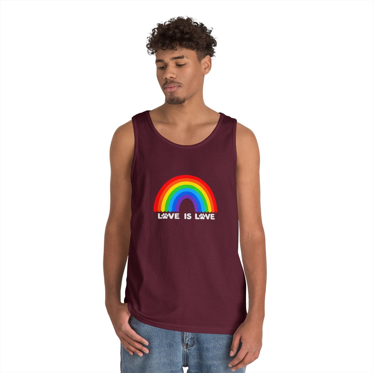 Pride Love Is Love Unisex Heavy Cotton Tank Top