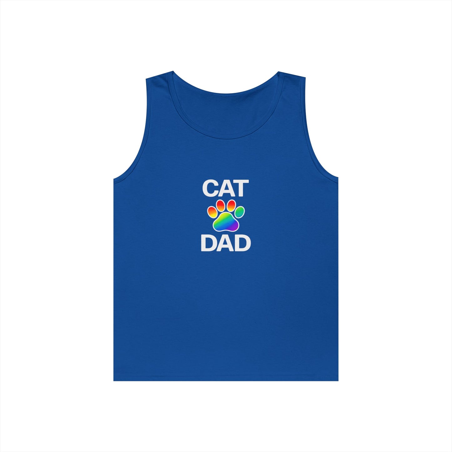 Pride Cat Dad Unisex Heavy Cotton Tank Top (9 Colors)