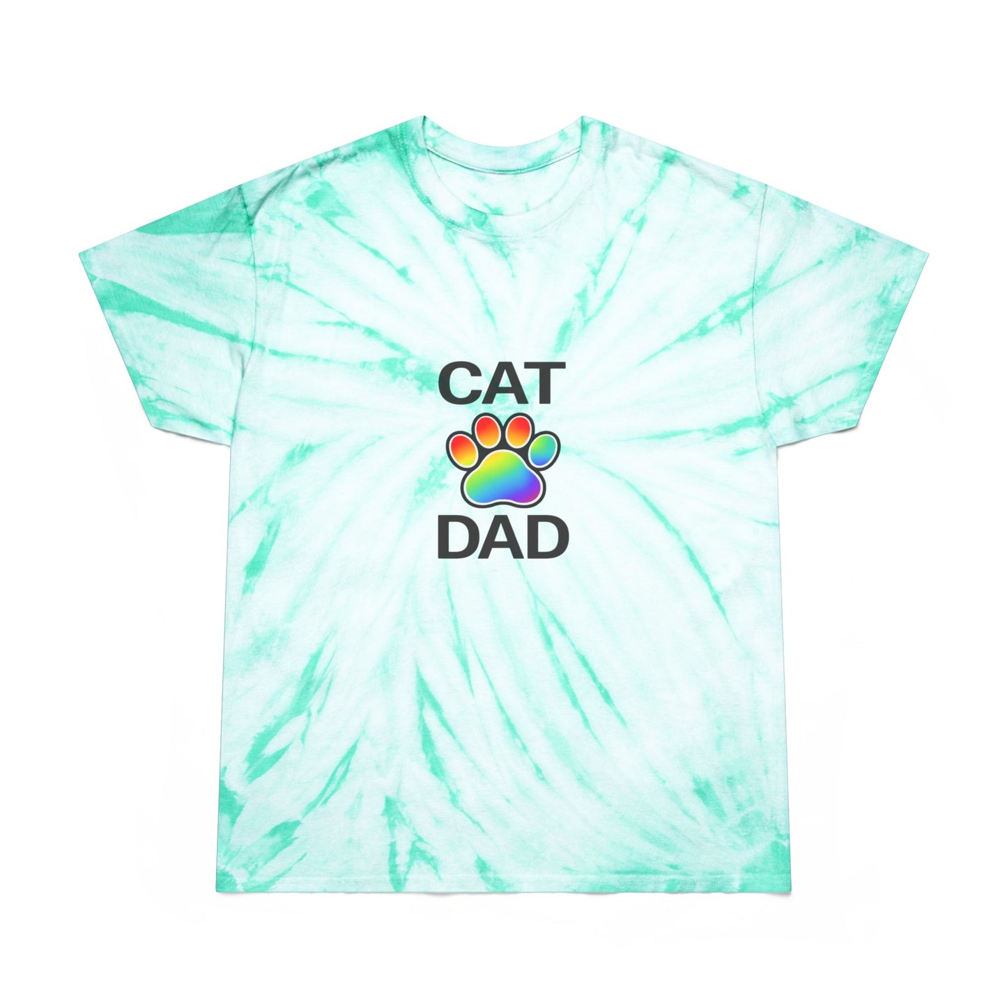 Pride Cat Dad Color Blast Tie-Dye Tee Sizes Small - 2XL (3 colors)