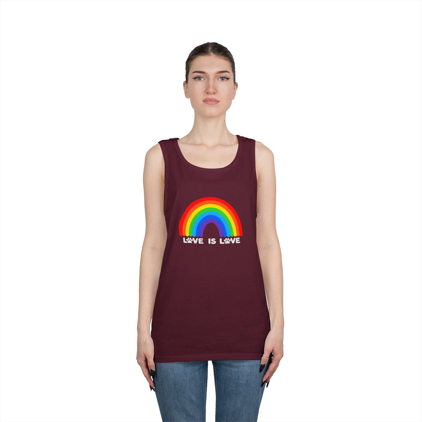 Pride Love Is Love Unisex Heavy Cotton Tank Top