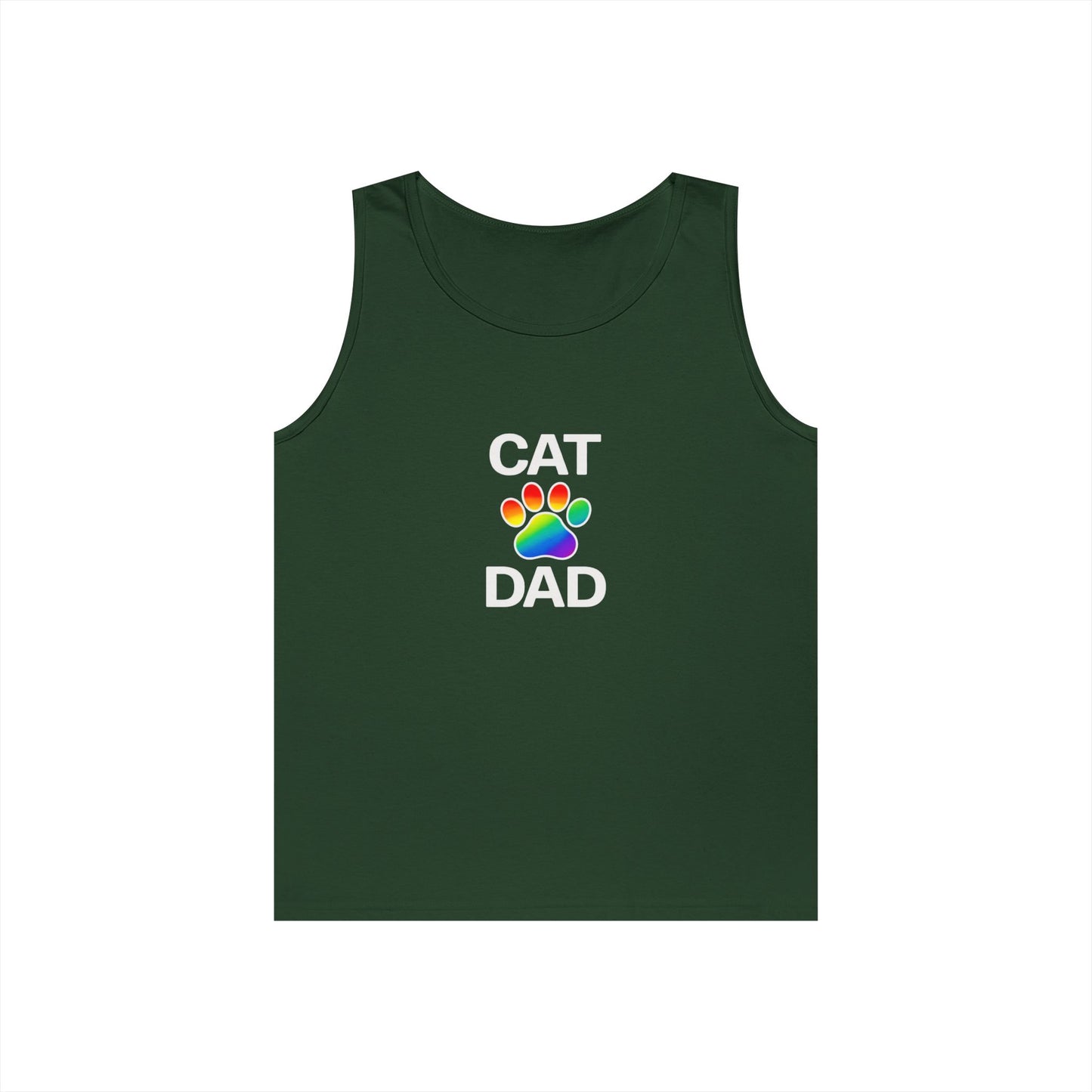 Pride Cat Dad Unisex Heavy Cotton Tank Top (9 Colors)
