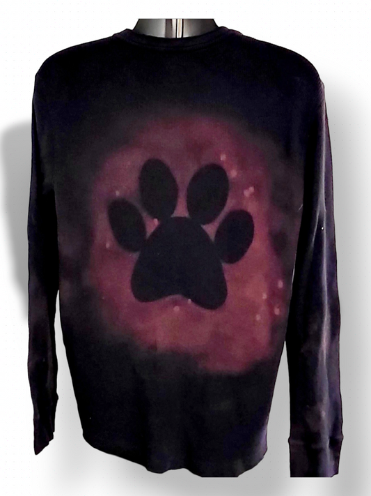 Navy Blue Thermal XL Shirt With Splatter Paw