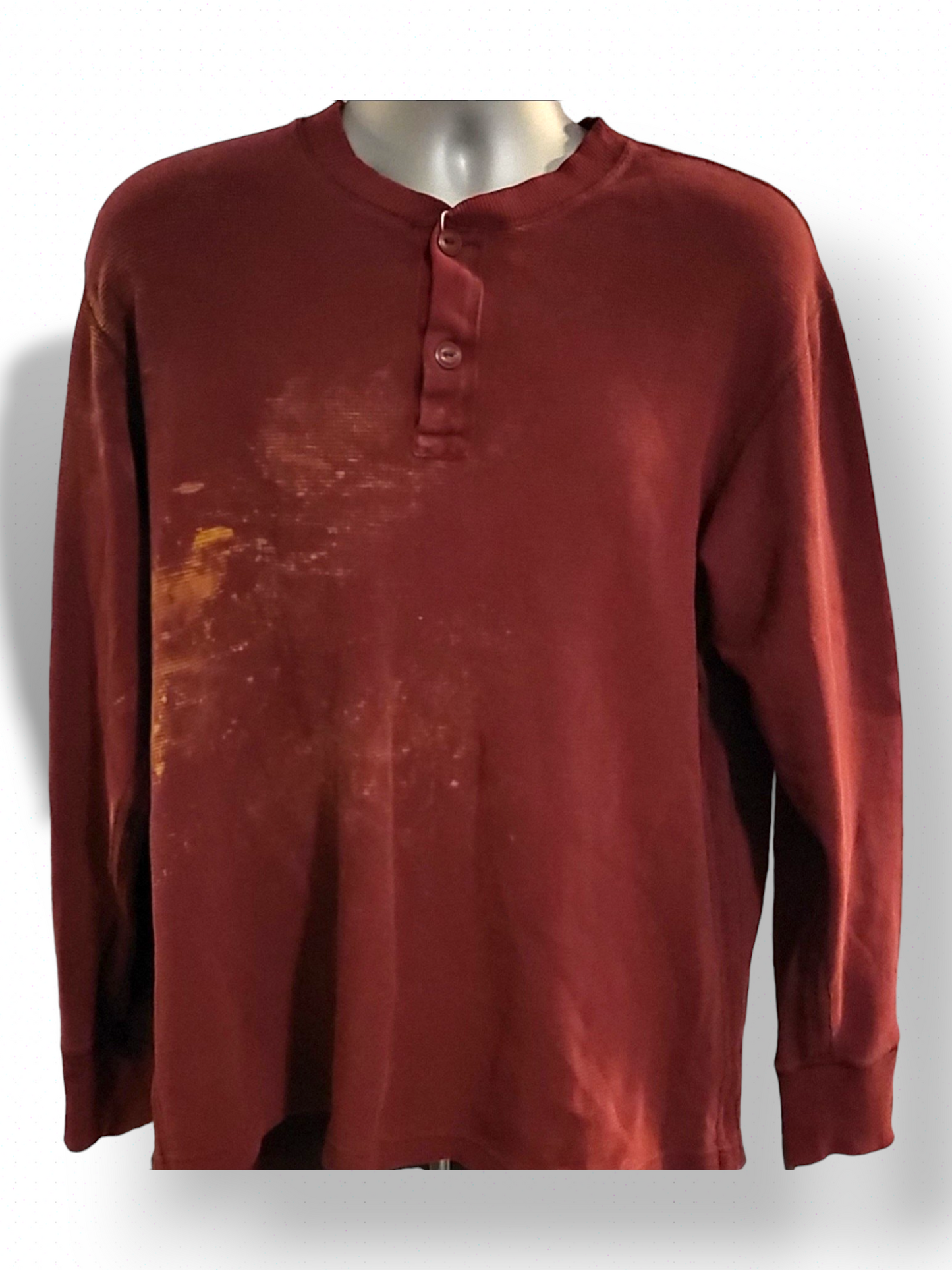 Burgundy Thermal XL Shirt With Splatter Paw