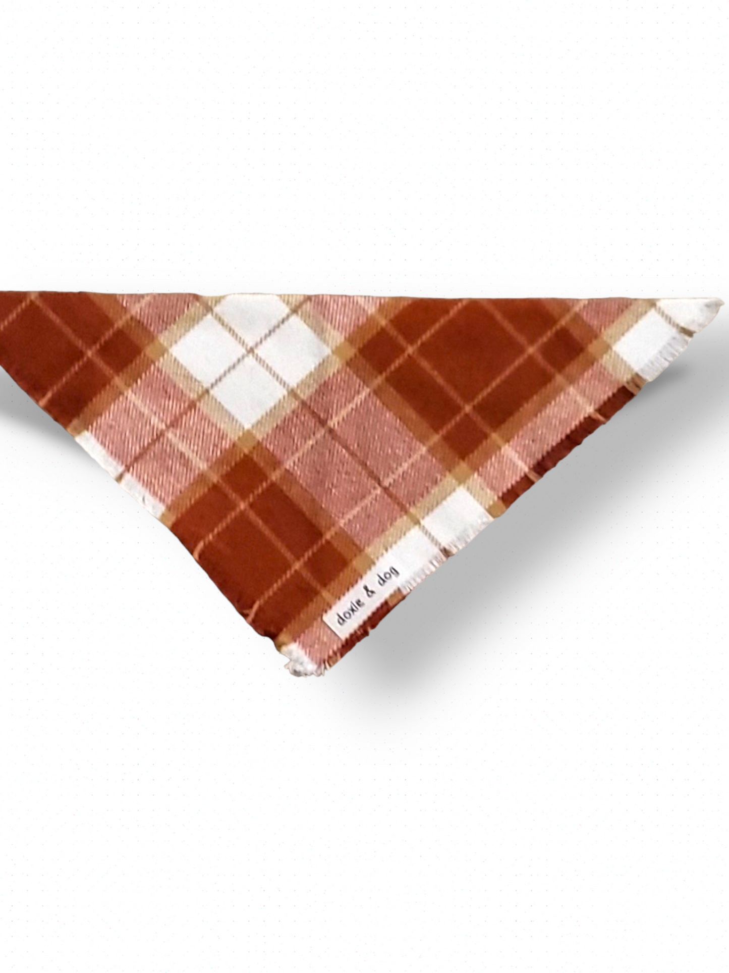 Rust and Gold Plaid Frayed Flannel Bandana