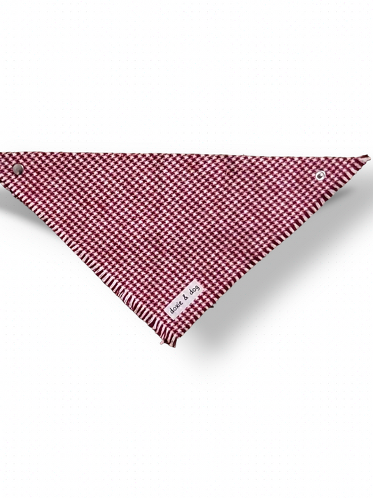 Red and White Houndstooth Flannel Bandana