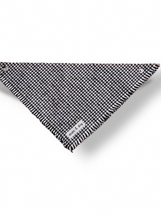 Black and White Houndstooth Flannel Bandana