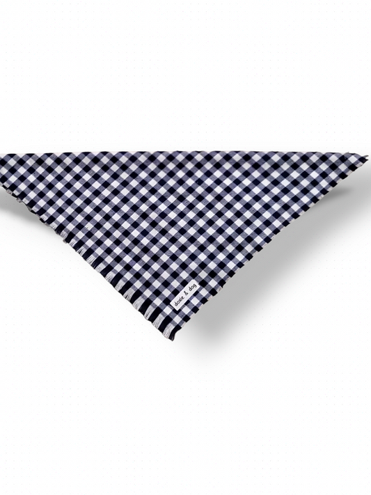 Blue and White Check Durable Light Flannel Bandana