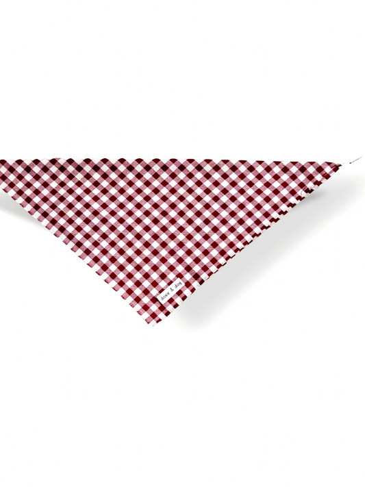 Red and White Check Durable Light Flannel Bandana