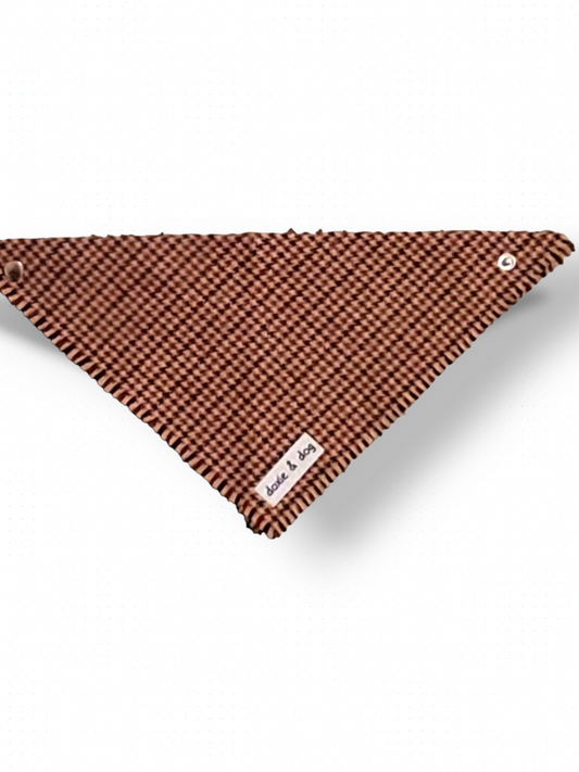 Brown and Tan Houndstooth Flannel Bandana