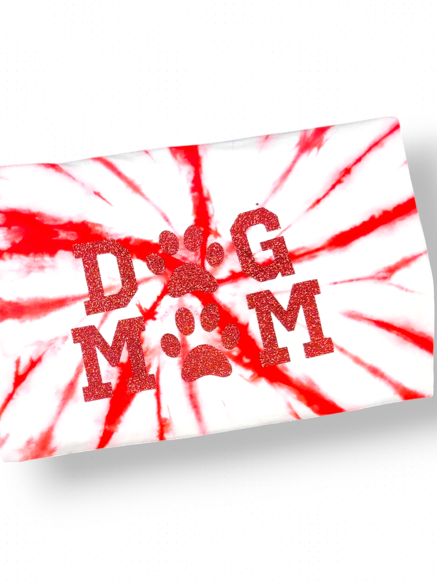 Dog Mom Red Burst Tie Dyed Tee