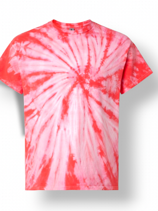 Dog Mom Red Burst Tie Dyed Tee