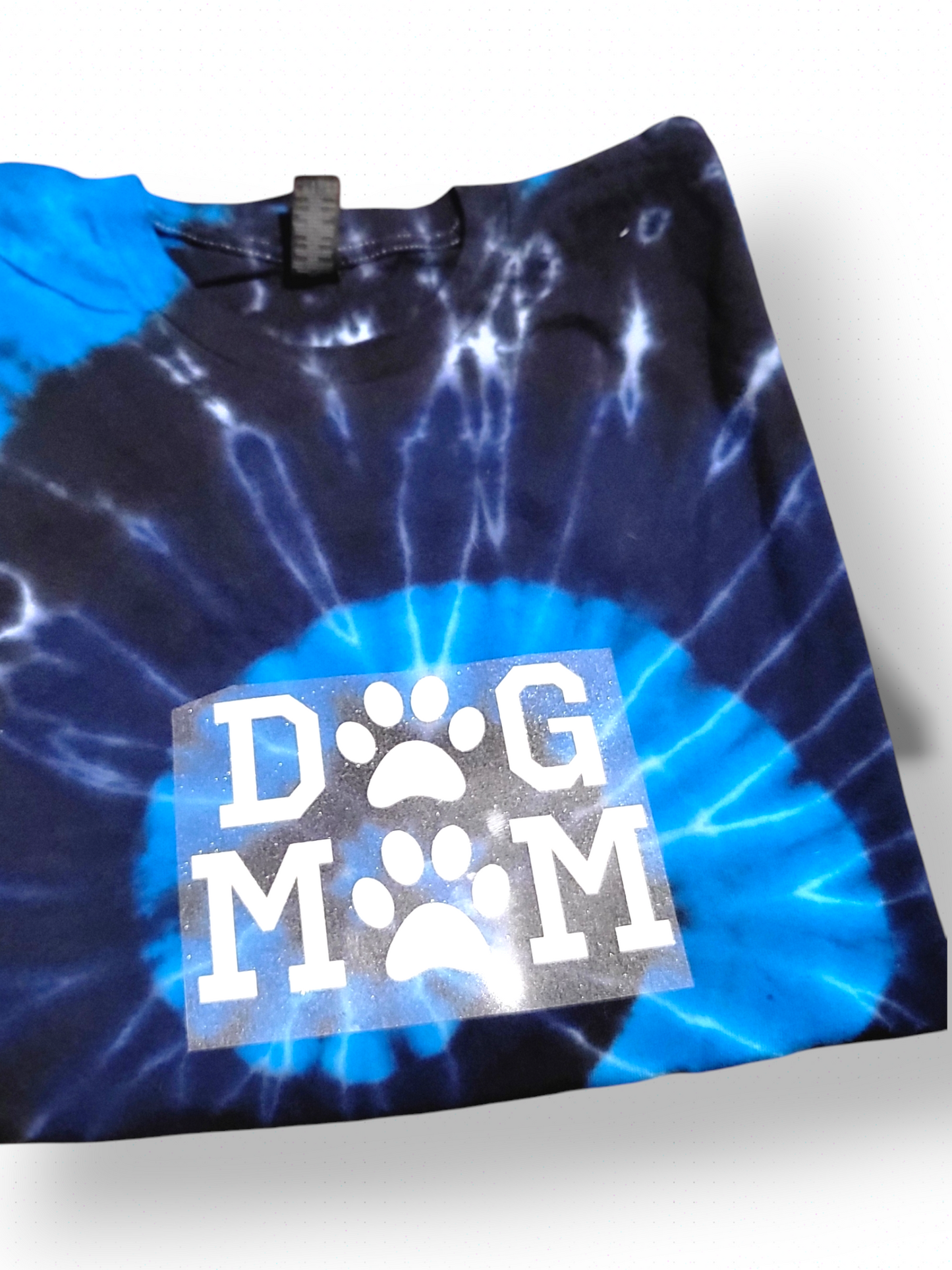 Dog Mom / Dog Dad Blue and Black Tie-Dyed T-Shirt