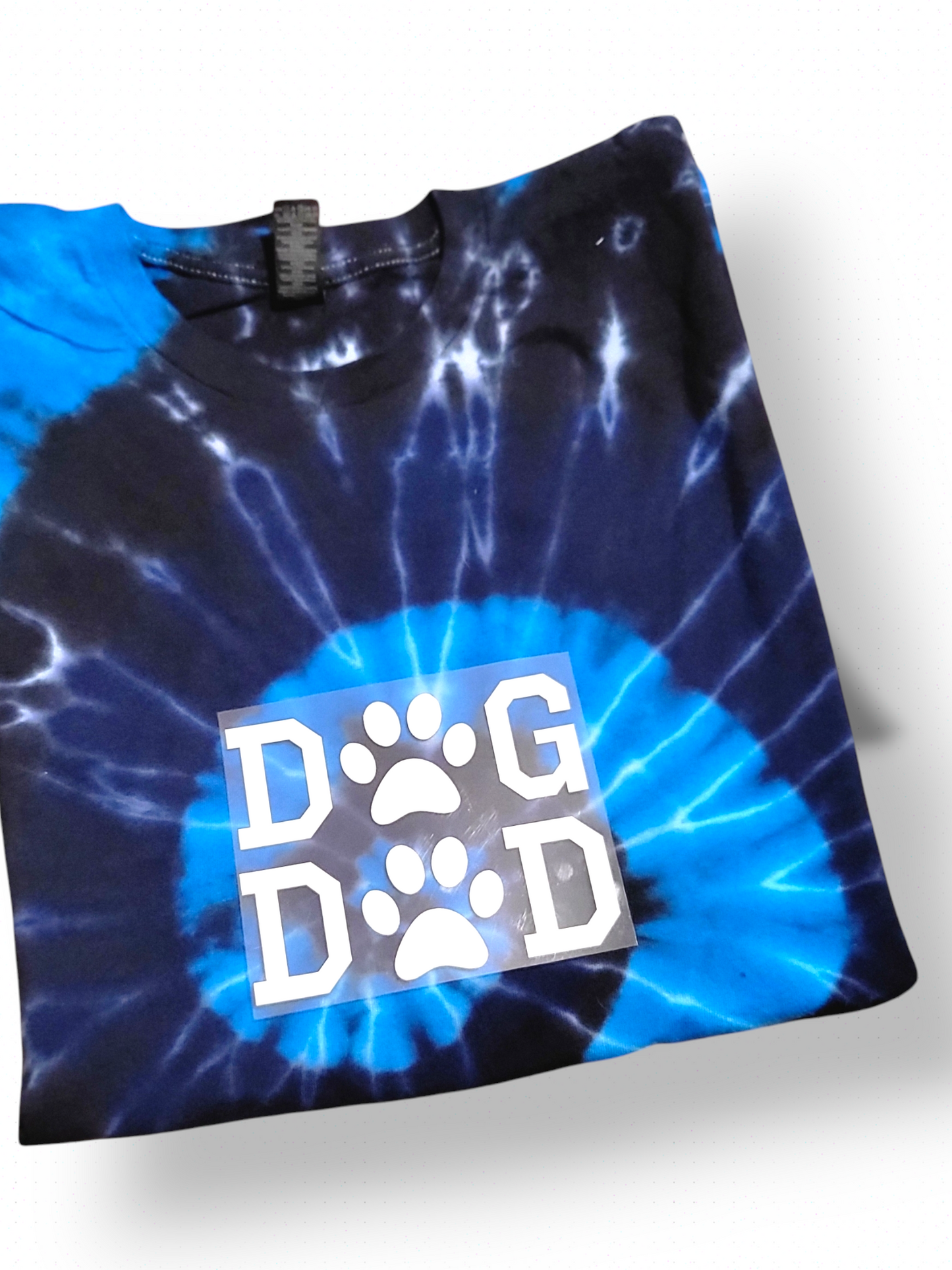 Dog Mom / Dog Dad Blue and Black Tie-Dyed T-Shirt