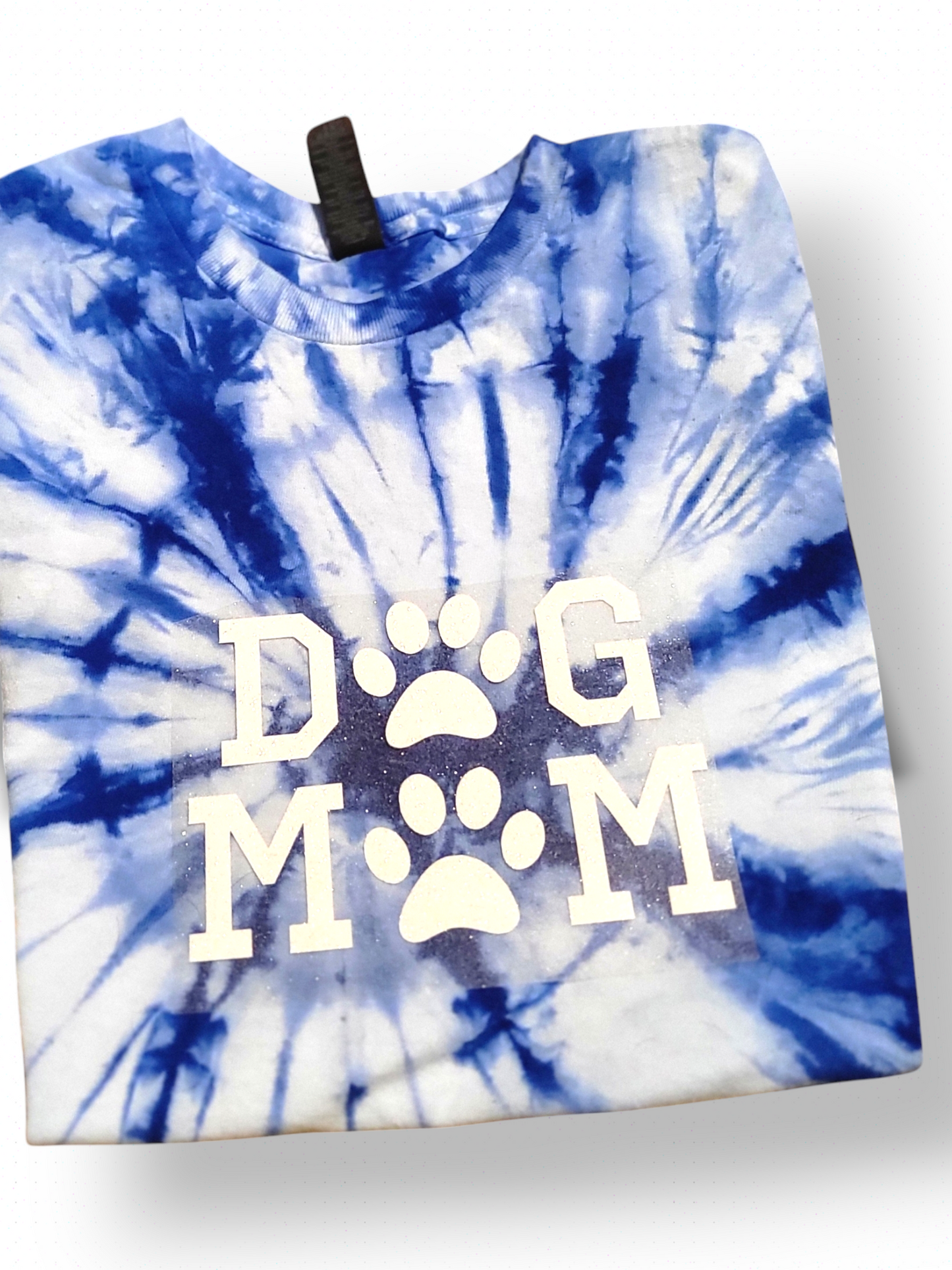 Dog Mom / Dog Dad Blue Burst Tie-Dyed T-Shirt