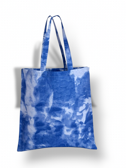 Dog Mom / Dog Dad Blue Tie-Dyed Tote