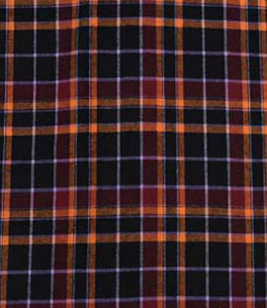 Black Dark Purple Orange and Light Purple Paid Flannel