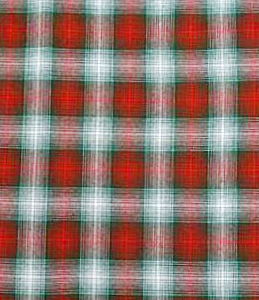 Red and Green Blurred Check Flannel