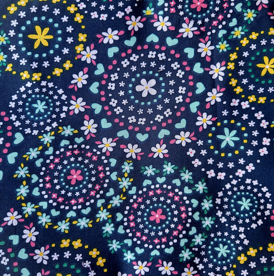 Spiral flowers on Blue